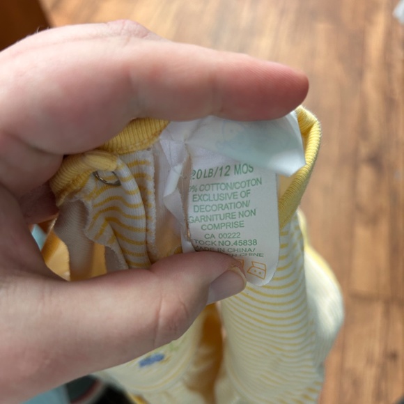 Vintage sears 12m yellow striped floral shirt sleeve peplum top - Picture 3 of 3